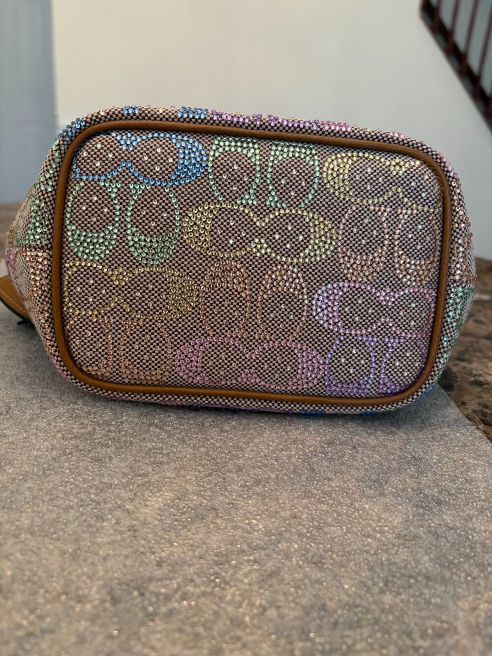 Coach Kisslock Frame Bag 16 In Crystal Signature Jacquard (Rainbow/Candy Multi) - Picture 6 of 16